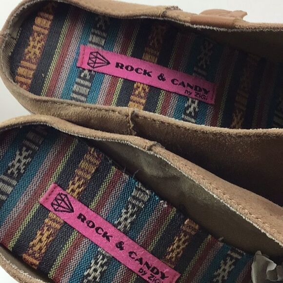 Rock & Candy Clogs Francie Mules by Zigi Tan Faux Suede Size 10 - Picture 6 of 8